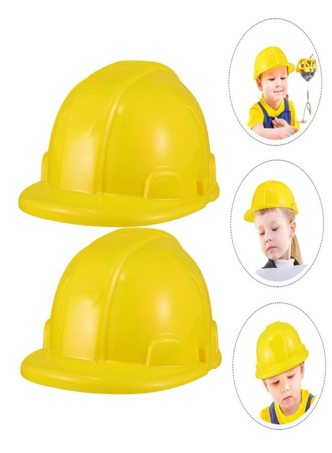 JOINPAYA 2pcs Kids Construction Hat Yellow Plastic: 8.26 Inch Hard Hats Worker Helmets for Kids Pretend Role Play Themed Parties Dress up and Fun - Image 3